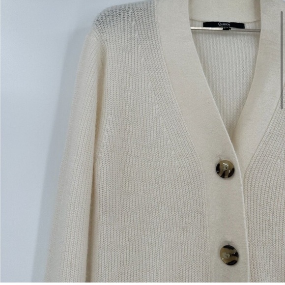 Quince Ivory Baby Alpaca-Merino Wool Oversized Cardigan sz XS Women's Button NWT - Picture 5 of 8
